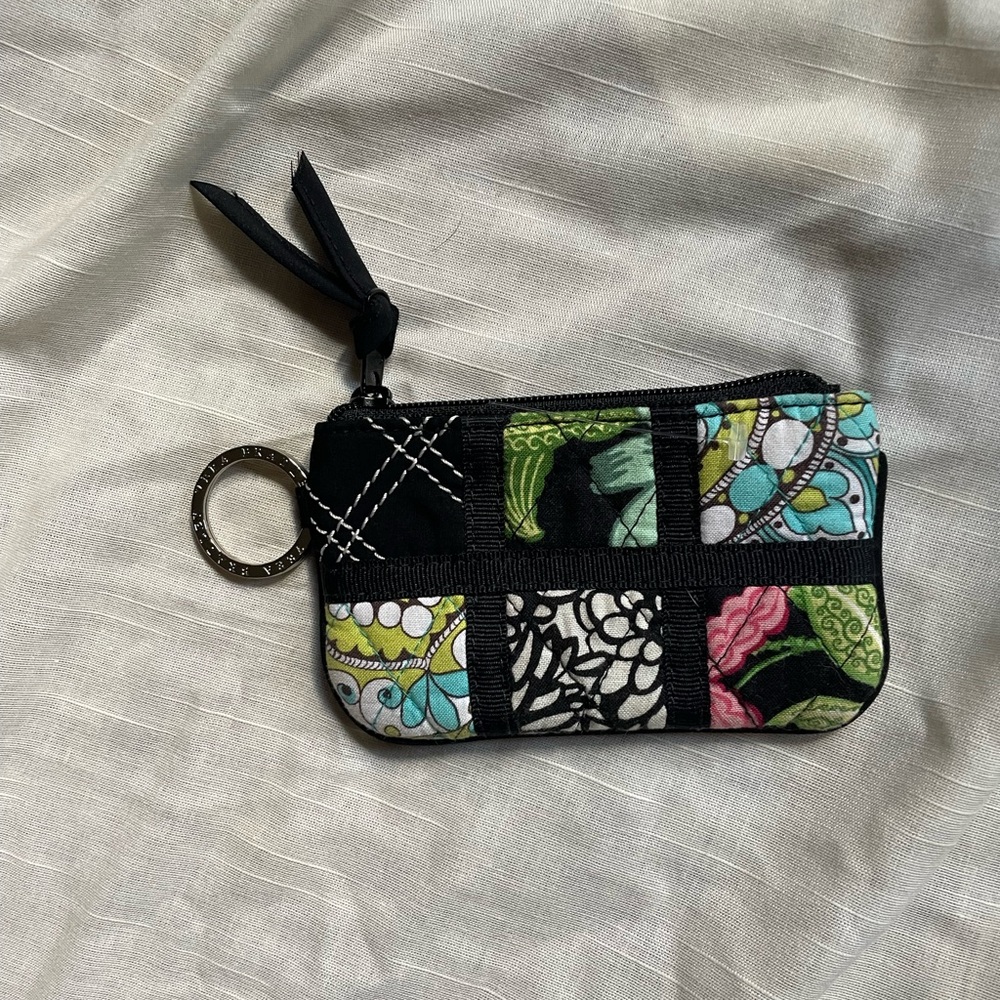 Vera Bradley block pattern, zip close change purse